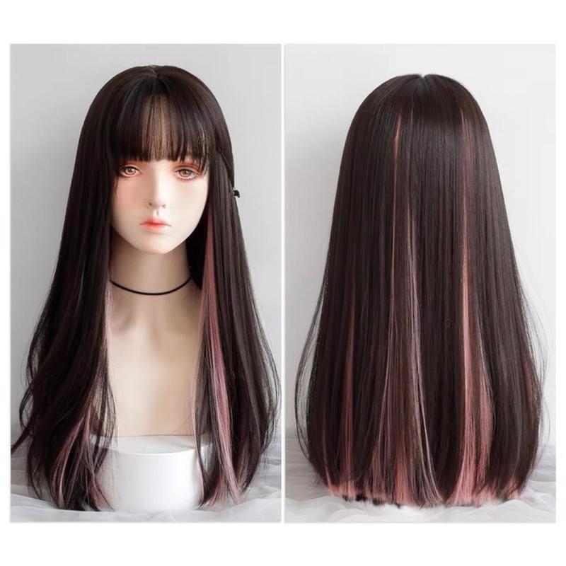 AEGYOSHOPPE - T2101 full wig korea 62 cm - Wig Rambut Palsu Wig Wanita Korea Style Aesthetic Premium Fiber COD 1