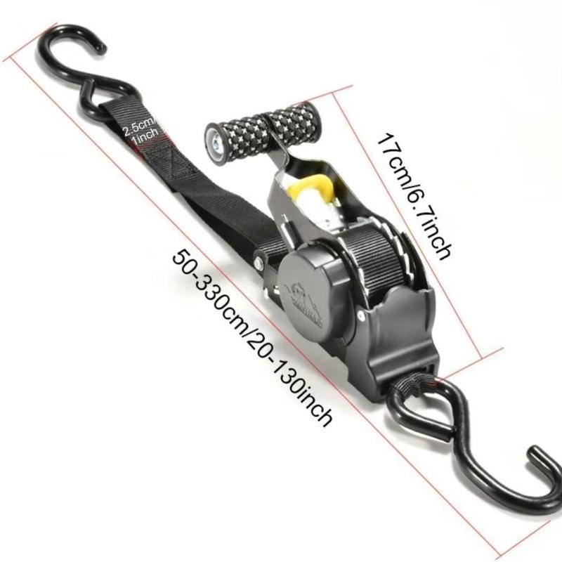 Motorcycle Tie Down Strap Kit, Motorcycle Tie Down Strap with Ratchet Tie Down Straps, Reliable Durable Tie Down Strap for Fixing Electric Appliances and Motorcycles 1