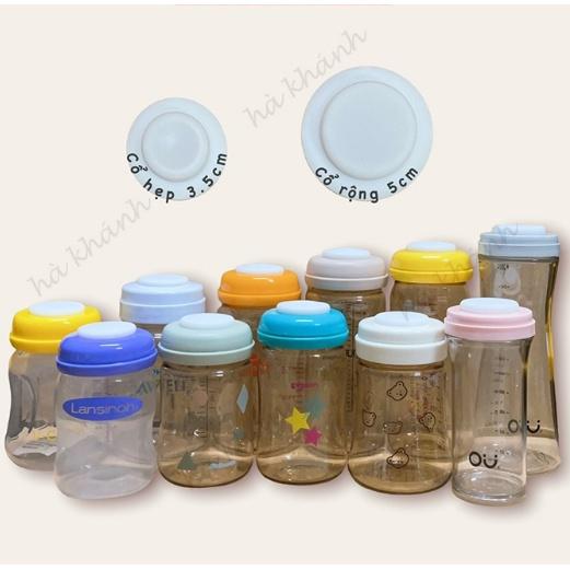  Nắp chặn cho bình sữa Moy Pig cổ rộng Ouwish Wesser cổ rộng Lans  Momma... không kèm bình 