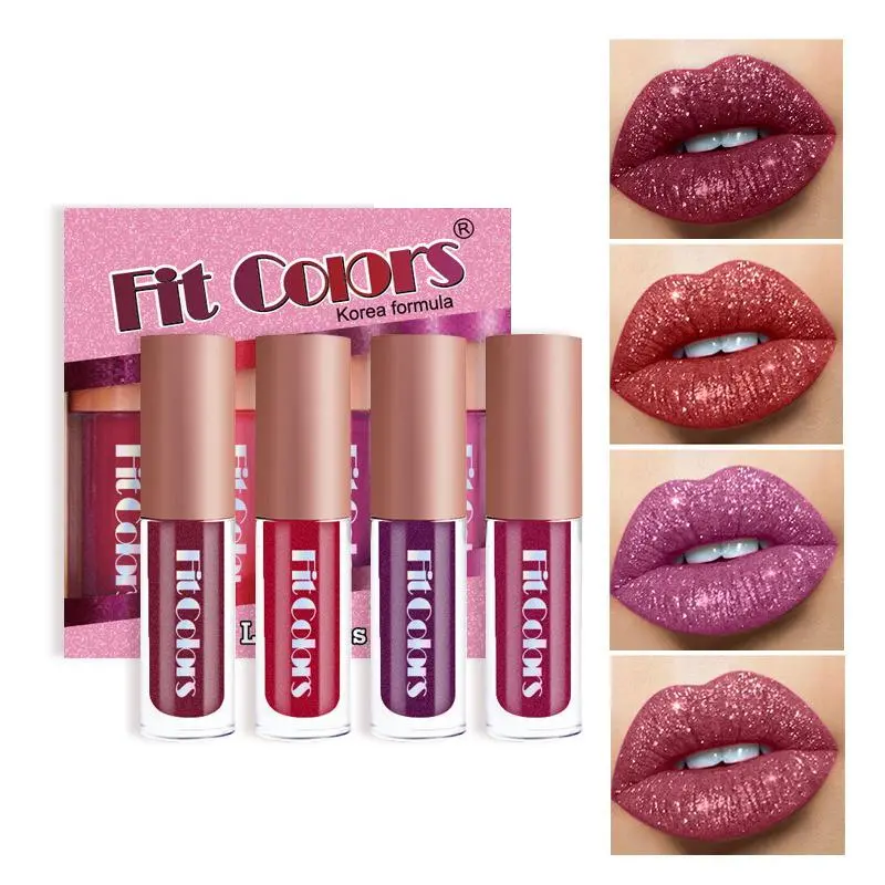Long Lasting Liquid Lipstick, 4 Counts/set Velvet Matt Finish Liquid Lip Gloss, Non-sticky and Gentle Texture Juicy Lip Gloss 0