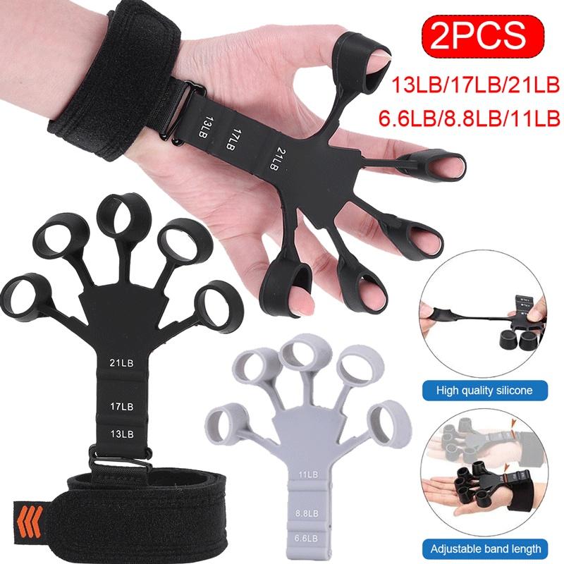 Set 2 Dụng Cụ Luyện Tập Ngón Tay Bằng Silicone Với 6 Mức Độ Kháng Lực Tiện Dụng GRIPOW Bóp Tay Tập Tay Tập Gym Cao Su