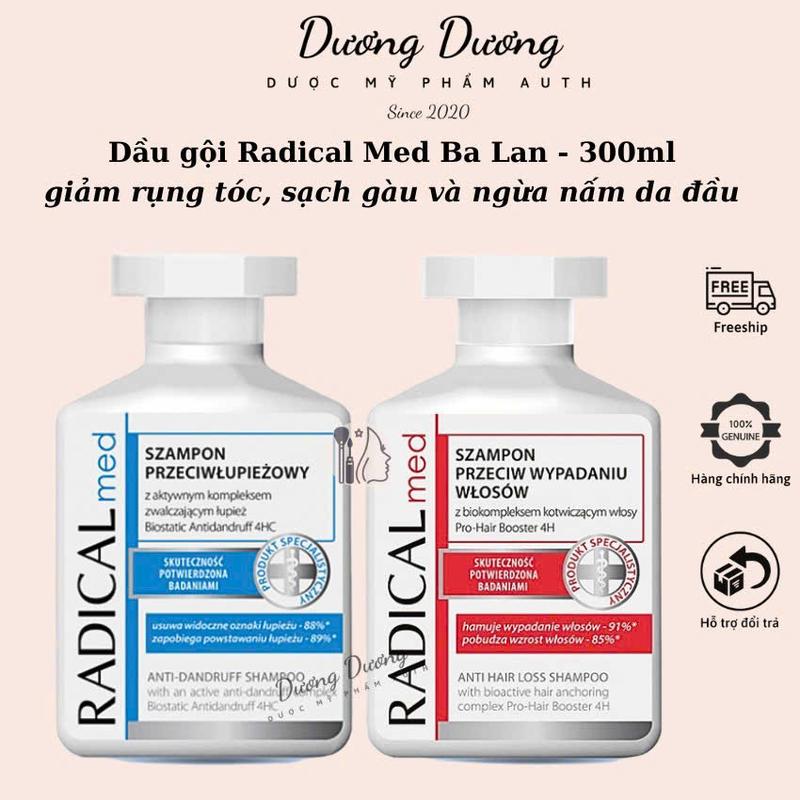 Dầu gội Radical Med giảm rụng tóc, sạch gàu và ngừa nấm da đầu 300ml Ba Lan