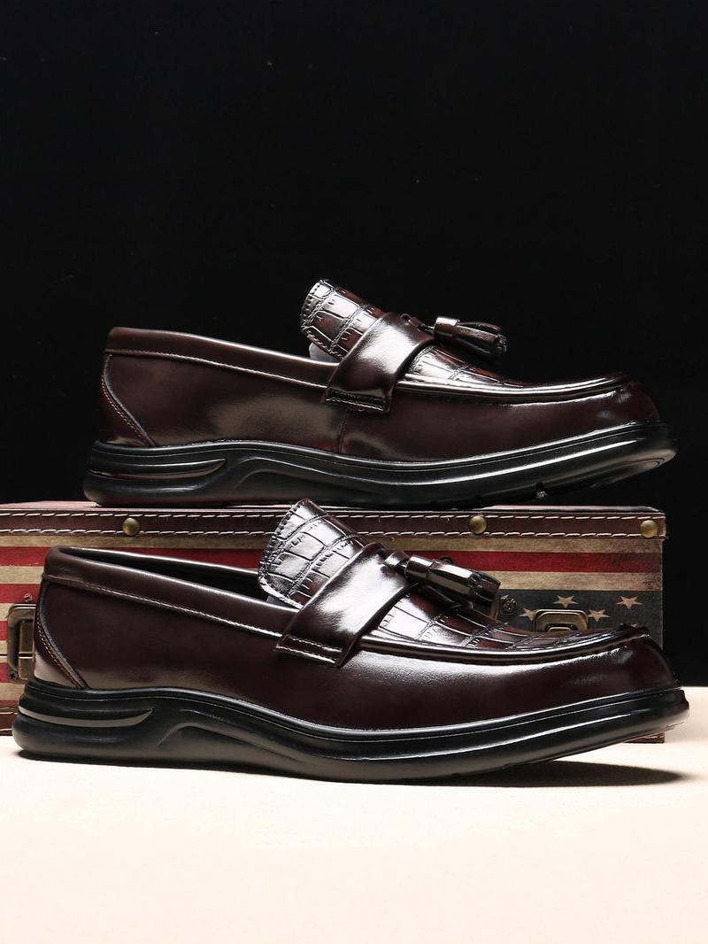 Product Introduction of Men's Fashionable PU Leather Loafers, Casual Comfortable Slip-on Shoes for Party, Daily Clothing Decor, Business Formal Shoes for Boy, Footwear 3