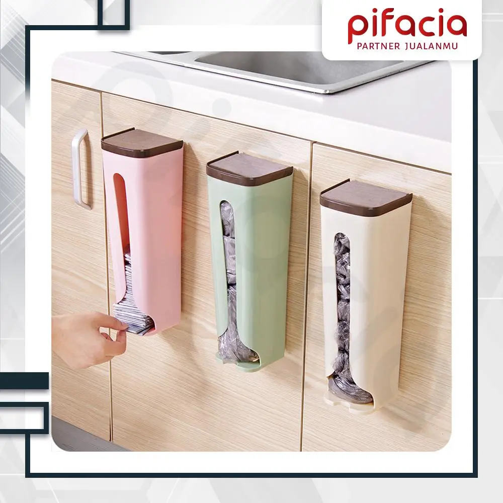 PIFACIA Tempat Penyimpanan Kantong Plastik Dispenser Kresek Bekas Tempel