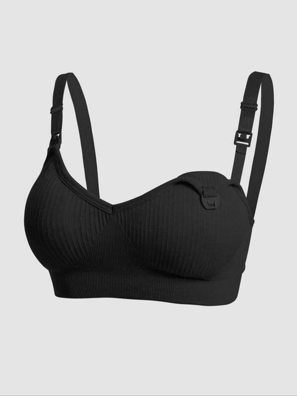 Women's Solid Wireless Bra, Casual Adjustable Strap Nursing Bra, Maternity Bra for Pregnancy & Postpartum, Women's Lingerie for All Seasons 2