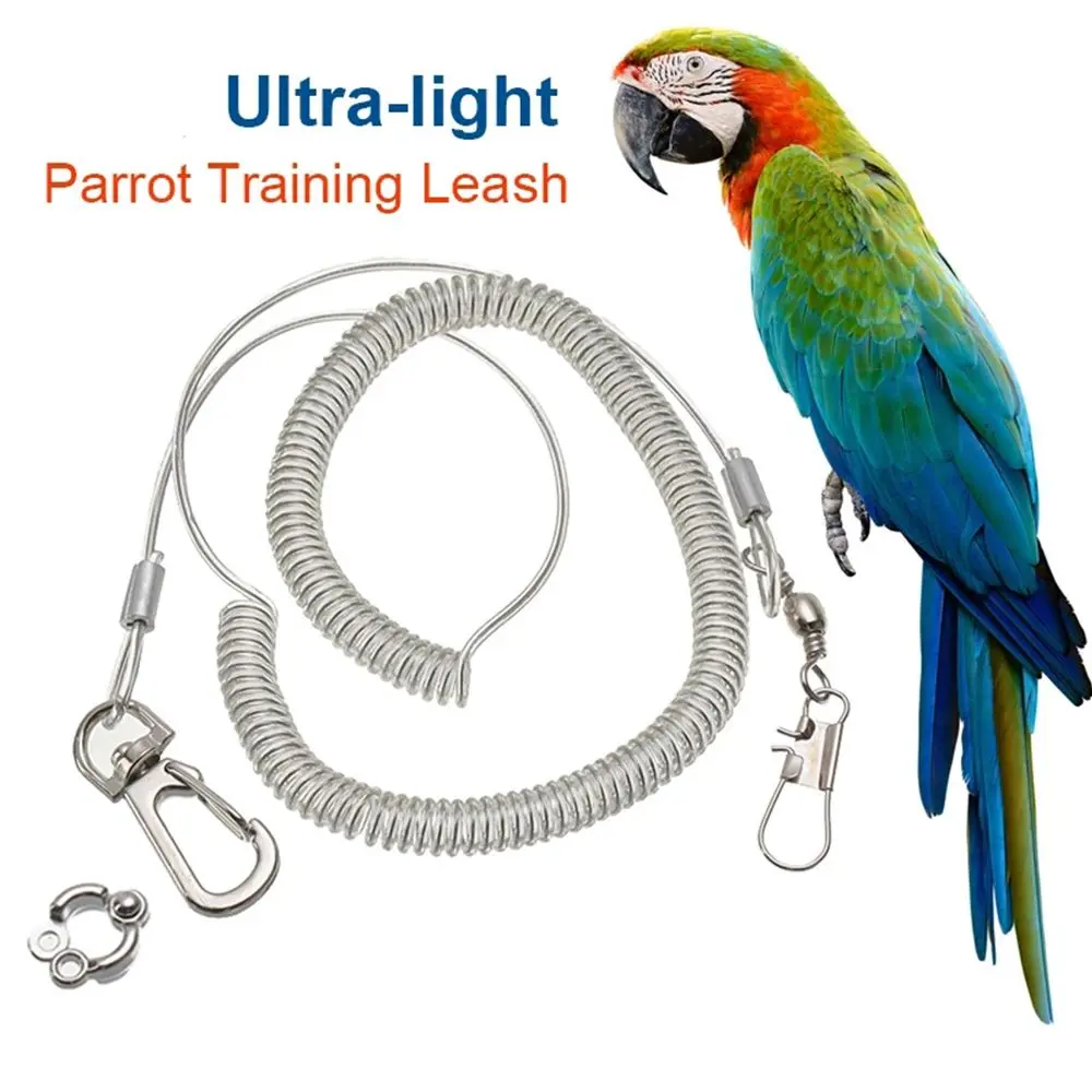 New Macaw Cockatiel Flying Training Leash Ultra-light Flexible Rope Anti-bite Leg Ring Parrot Bird