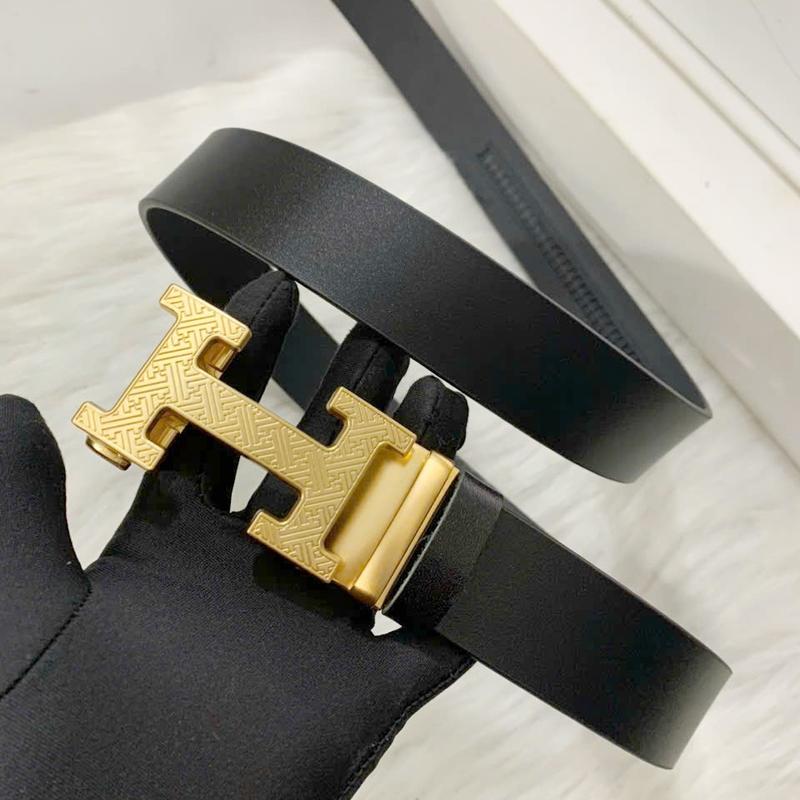 Thắt lưng nam da bò nguyên tấm màu nâu và đen khóa gạt tự động chữ H dày Dano HQ