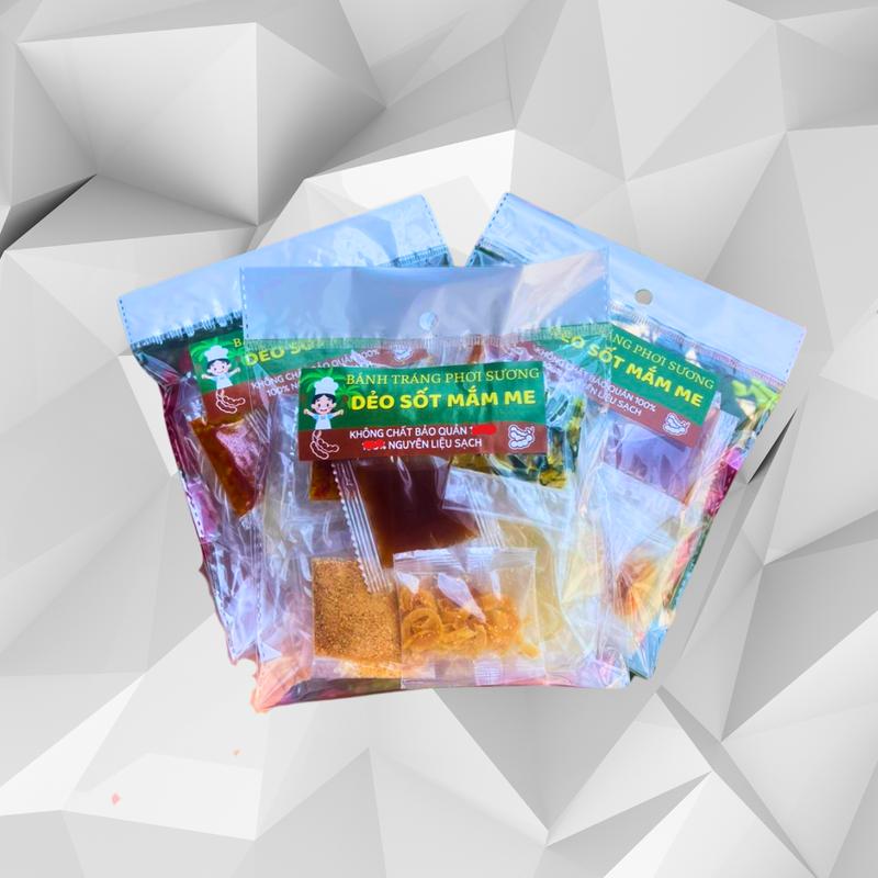 3 Bịch Bánh TRáng Sốt  Me Thiên An Food Snack Ăn Vặt đồ ăn nhẹ khô vị chua ngọt ít đường snack kingdom bánh  tráng phơi sương bánh  tráng tóp  mỡ com  chay mam com  chay tóp  mỡ bánh  tráng mix