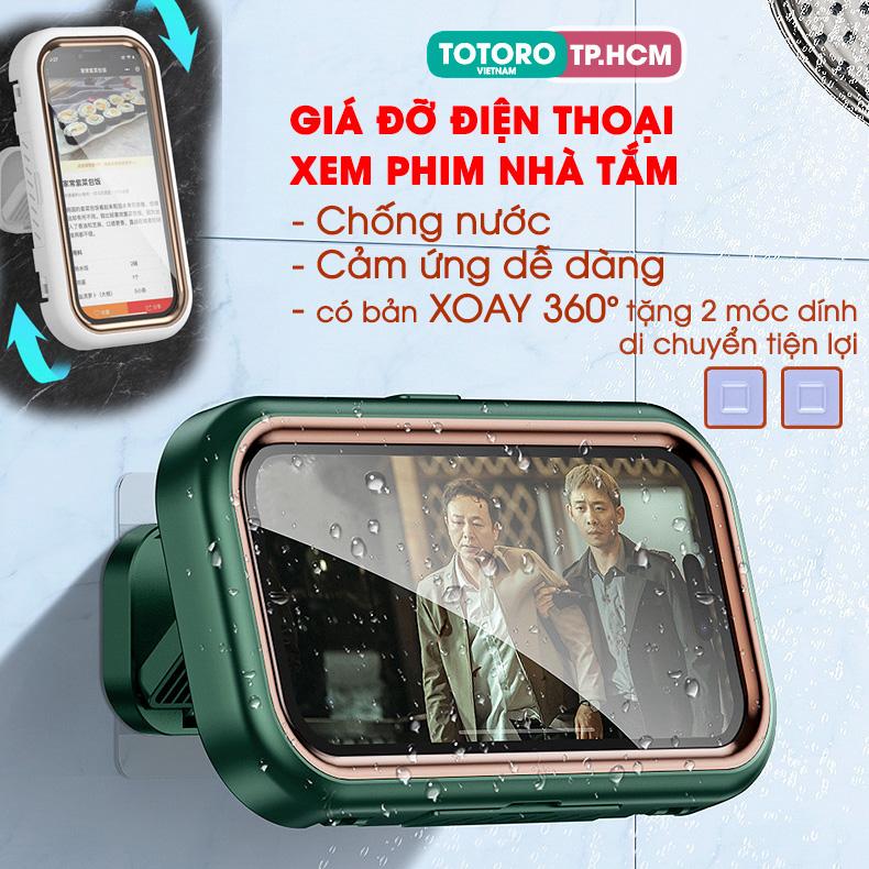 Hộp đựng Điện thoại gắn tường xem phim nhà tắm T-BWH cảm ứng dễ dàng và đặc biệt phiên bản 3D Xoay 360 độ tặng 2 móc dính di chuyển tiện lợi