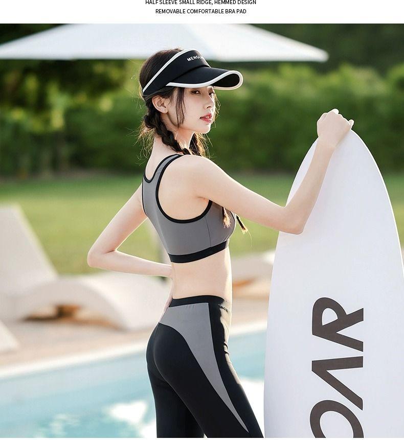 Product Introduction of Longsleeved trousers sunproof swimsuit for women new conservative hot spring surfing suit diving suit to cover belly and show slim swimsuit 24