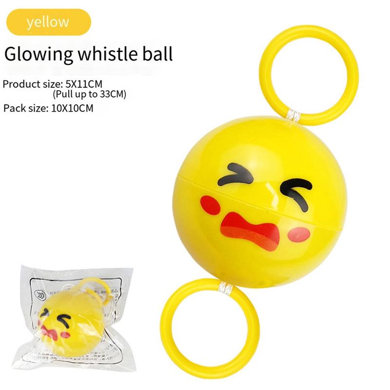 Children rotating luminous whistle flying ball toy pull string - TikTok ...
