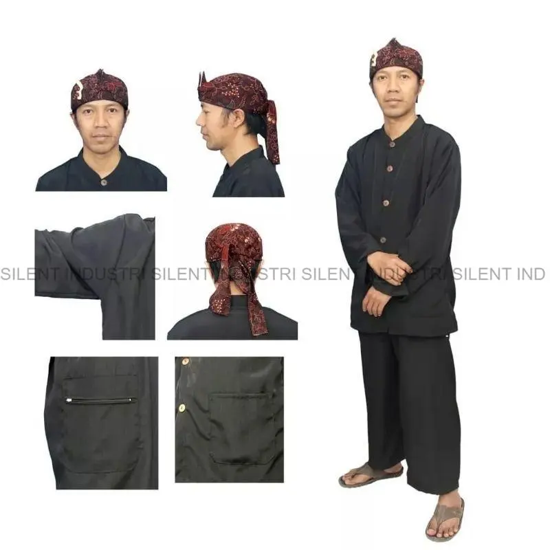 SILENT Setelan Baju Pangsi Dewasa Satu Set Baju + Celana Pangsi Sunda Dewasa / Baju Adat Sunda / Baju Adat Baduy / Baju Tradisional / Baju silat Terbaru Termurah Terlaris 6
