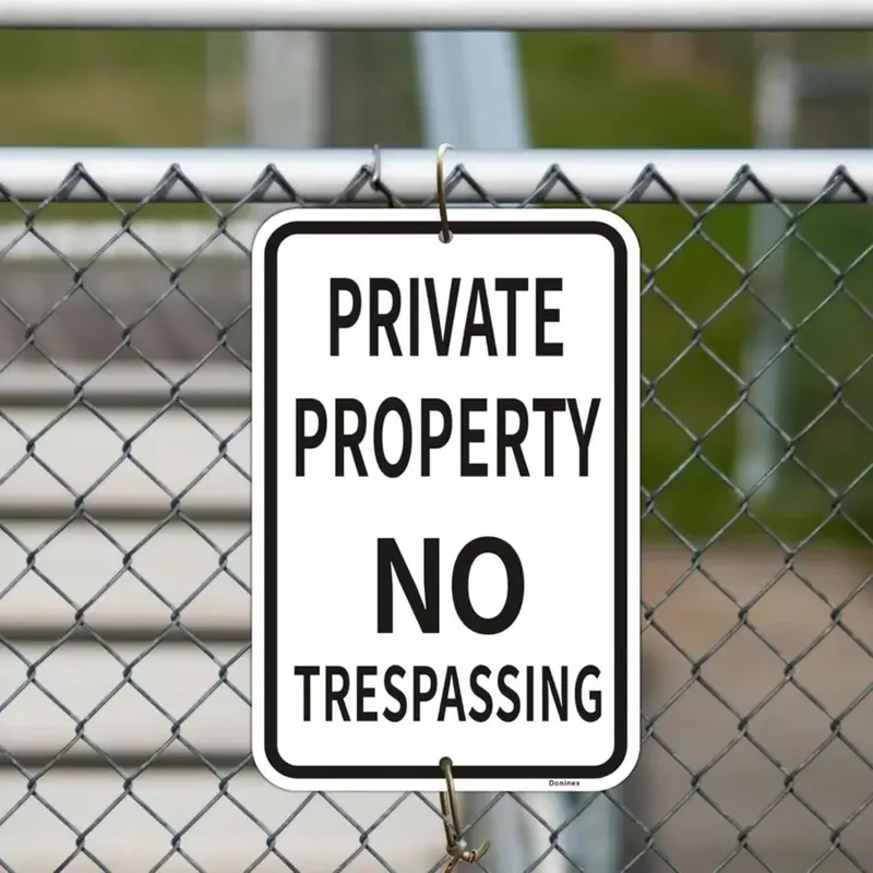 Private Property No Trespassing Sign, Weatherproof Reflective Aluminum Sign, Rust-free Easy To Install Sign for Outdoor Use 3