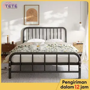 RM_1 gaya modern sederhana,  single dan ganda, rangka  diperkuat dan dipertebal, rangka tempat tidur logam,   berat, rangka  yang dapat dilepas,   tahan karat,  yang stabil ranjang besi  gaya modern sederhana, single dan ganda,rangka  diperkuat dipertebal