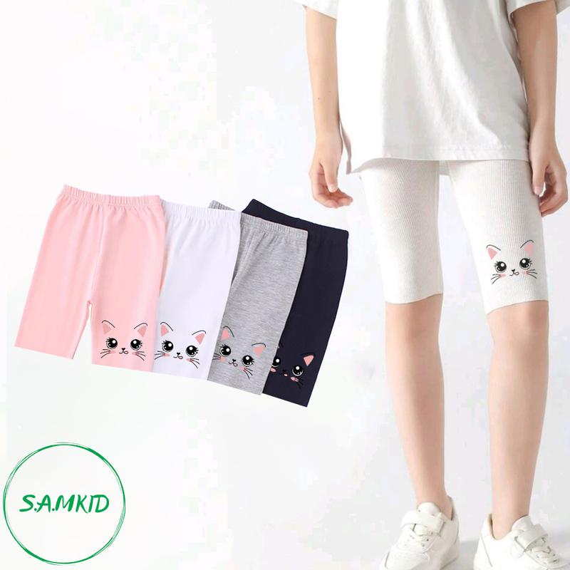 8-40kg Quần lửng legging bé gái Samkids quần thun ôm lửng co giãn thoải mái và sang chảnh cho bé gái