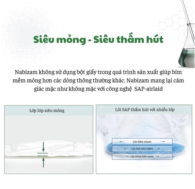 Tã/Bỉm Quần NABIZAM Ultra Thin Nội Địa Hàn, Mềm Mại, Mỏng Nhẹ Cho Bé 6-25kg 6
