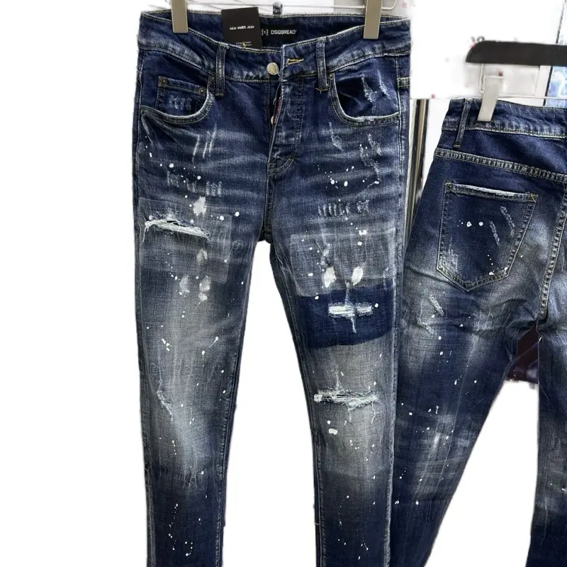 Quần jean dsq xanh vảy sơn 8399 cực chất, new 0