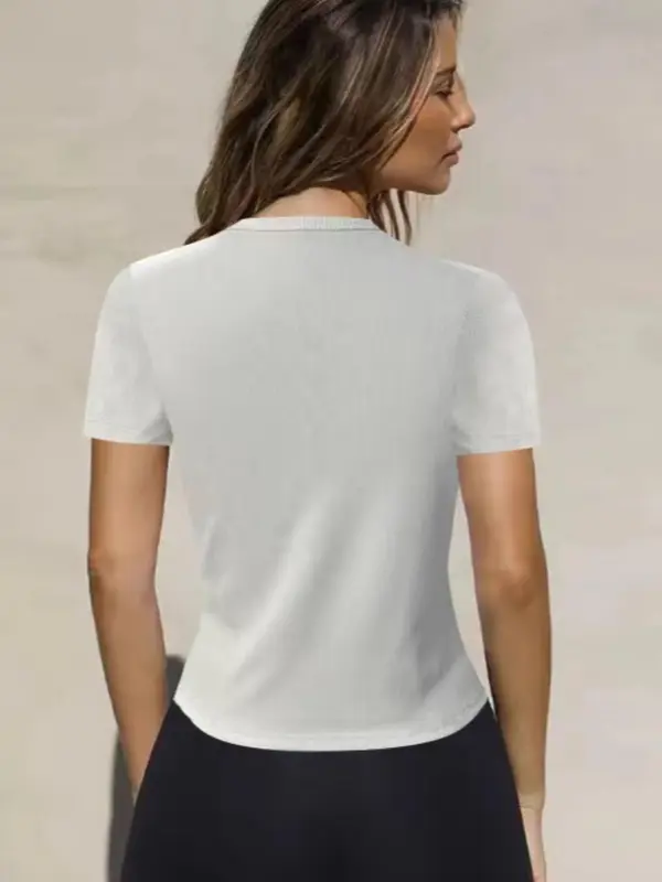 2025hotWomen's Short Sleeve Cardigan, Casual Button Front Knitwear for Daily Wear, Ladies Clothes for All Seasons 5