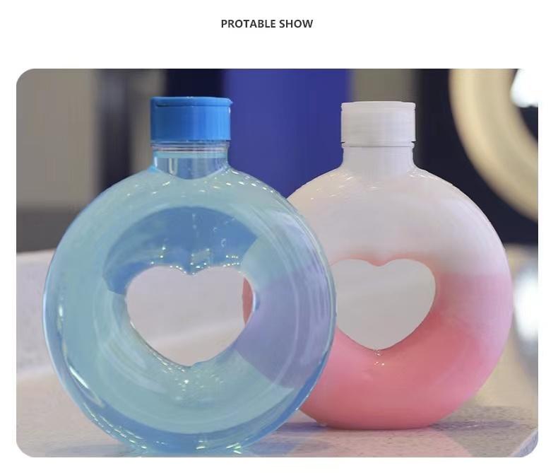 Product Introduction of 5/10pcs New Heart Water Bottle Food-graded Transparent PET Milk Tea Shop Cup Wedding Party Gift Cola Juice Drinks Bottles 500ML 17
