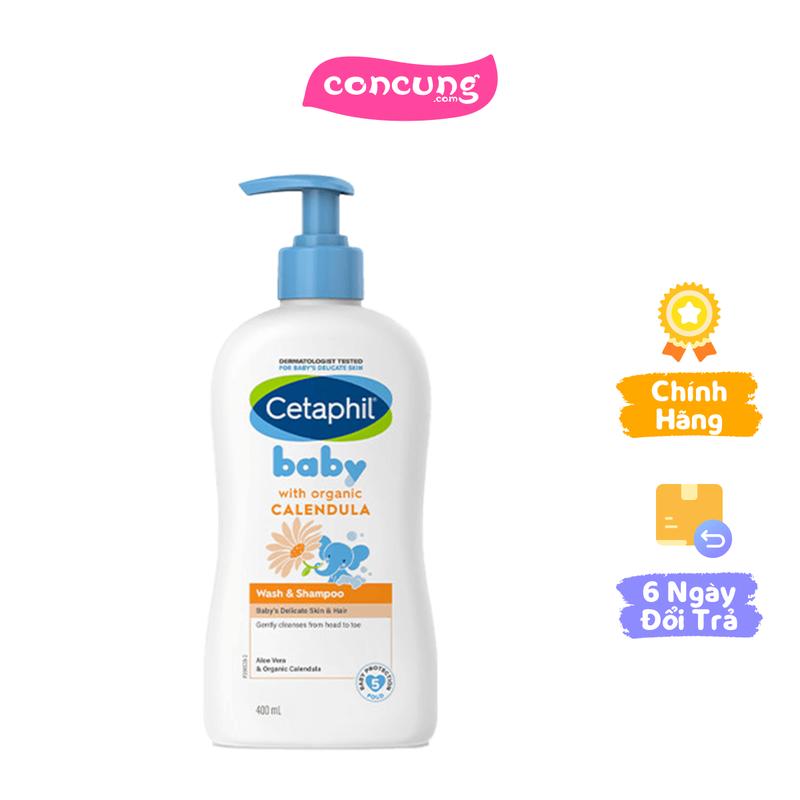 Sữa tắm gội trẻ em tinh chất hoa cúc  Cetaphil Baby Wash&Shampoo  400ml 