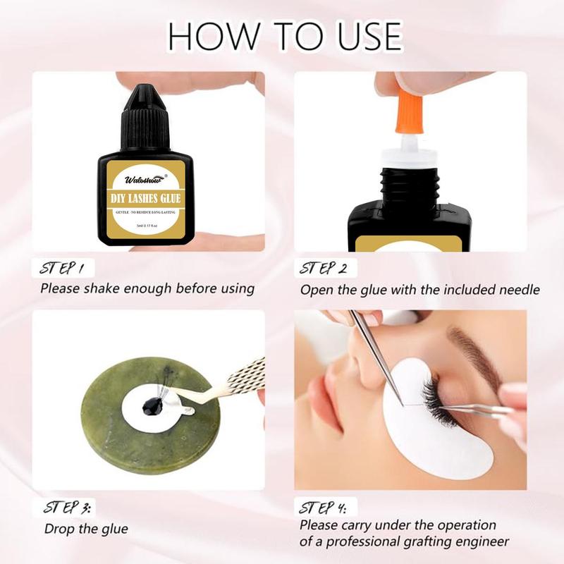 Product Introduction of Individual Cluster Lashes Glue, 1 Count DIY Lash Extension Glue, Sensitive Eyelash Extension Glue, Self Application Eyelash Adhesive 18