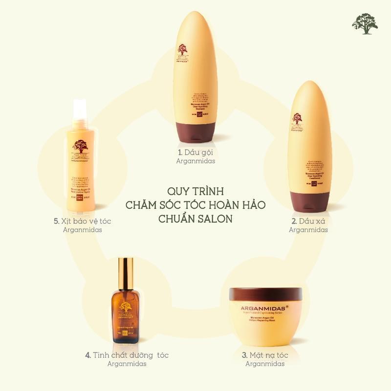Combo Dầu gội ngừa gàu Arganmidas và dầu xả siêu dưỡng ẩm Arganmidas 450ml 7