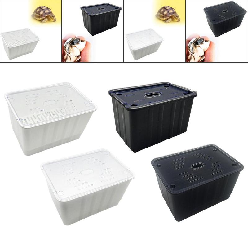 Turtle Habitat, Turtle Breeding Tank, Ventilation Feeding Hatching Container, Turtle Aquarium for Hatchling Chameleon 4