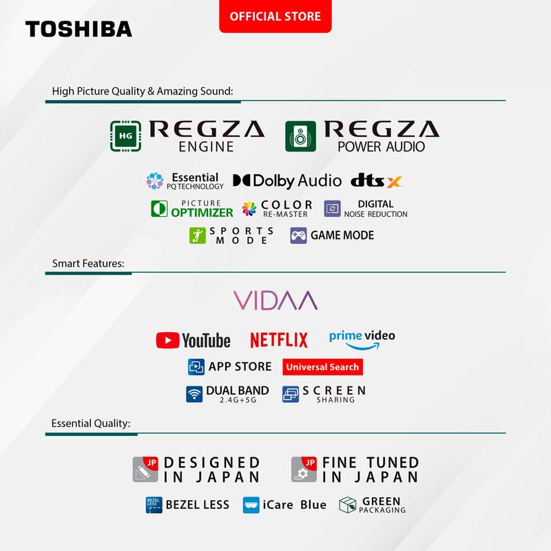 [Khusus Online] Toshiba TV 32" HD Smart TV-Wifi-Dolby Audio-Digital TV--Screen Sharing-YouTube-NETFLIX-HDMI-USB- 32E31KP tv 2