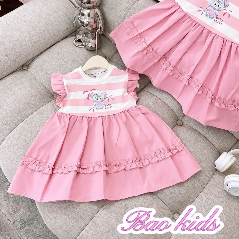 Váy baby kẻ hồng cho bé 10-28kg