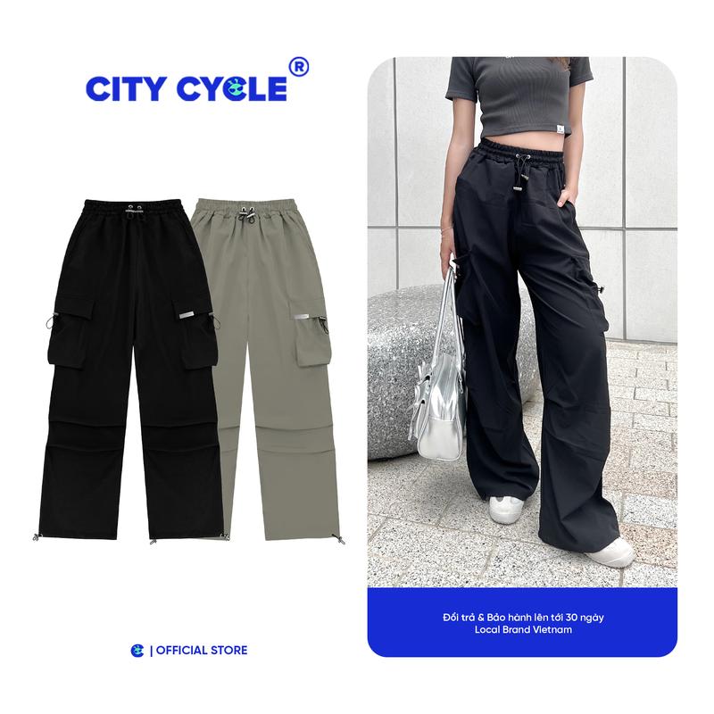 Quần ống rộng nam nữ dài jogger túi hộp gió suông Local Brand Chính Hãng City Cycle Quần gió Gatherpoint