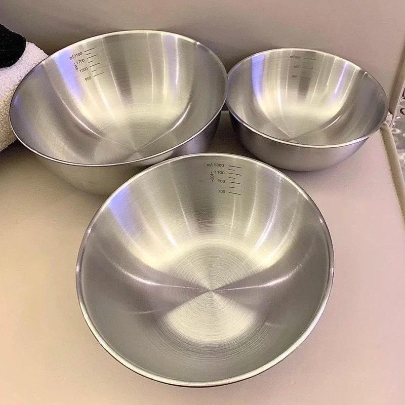 Product Introduction of Set 3 Thau Trộn Inox 304 Có Vạch Chia Dung Tích Tiện Lợi 10
