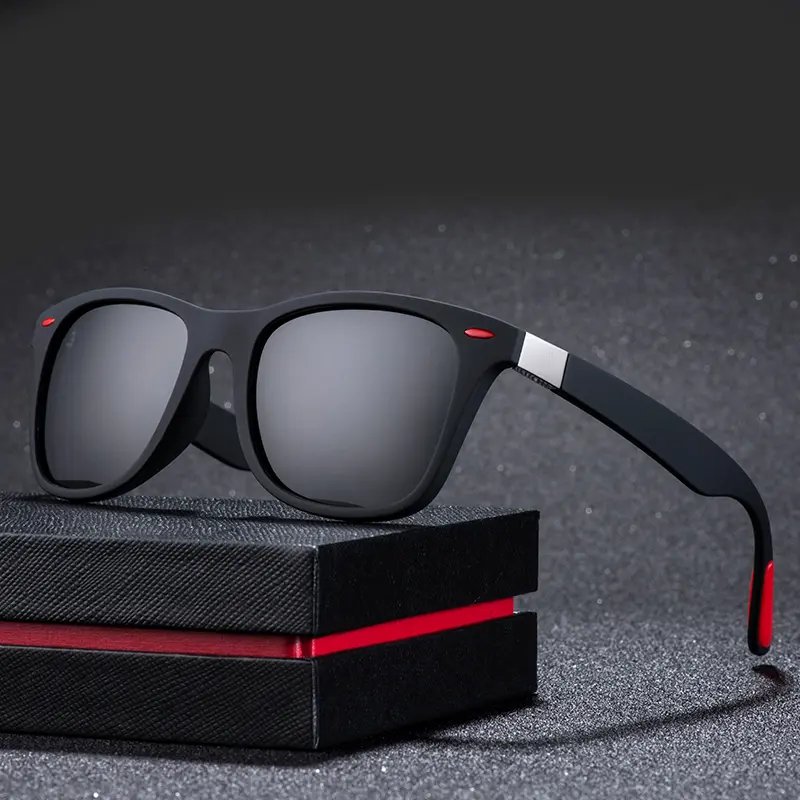 Hot Sale Polarized Sunglasses Men Women Classic Square Plastic Driving Sun Glasses Male Fashion Black Shades  UV400