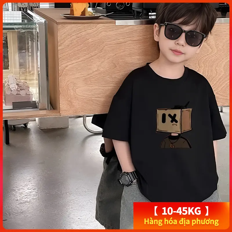 【Áo thun trẻ em】(10-45kg) 100% Cotton tay ngắn in hình hoạt hình áo thun cổ tròn thời trang trẻ em mùa hè Fashion Kid Tops Boy Tshirt