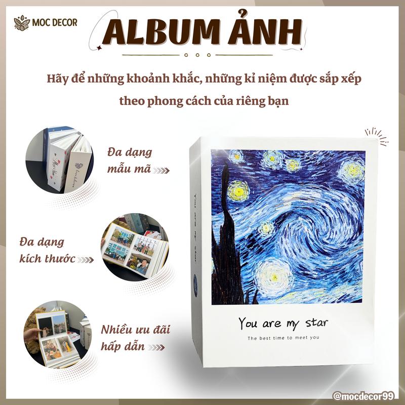 KHÔNG BAO GỒM ẢNH Album đựng ảnh 6x9 9x12 10x15 đựng 100 ảnh & 200 ảnh bìa cứng cáp nghệ thuật