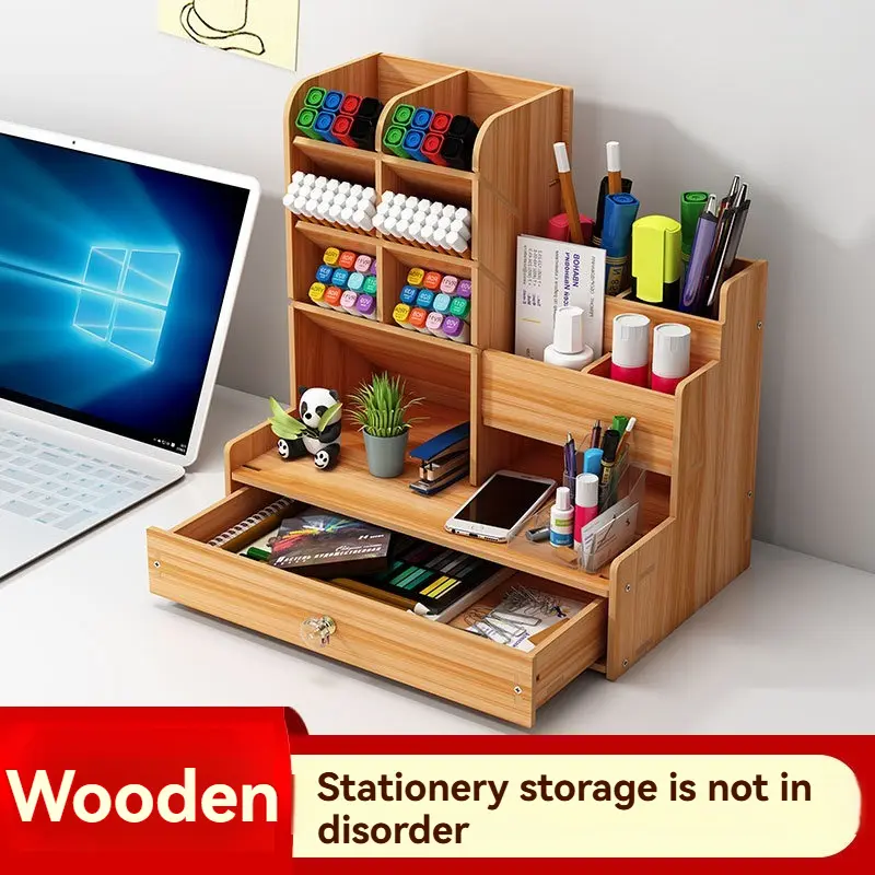 Multi layer desktop storage box lock Home workstation file drawer style shelf Desk miscellaneous artifact organizer house  organizer divider  organizer
