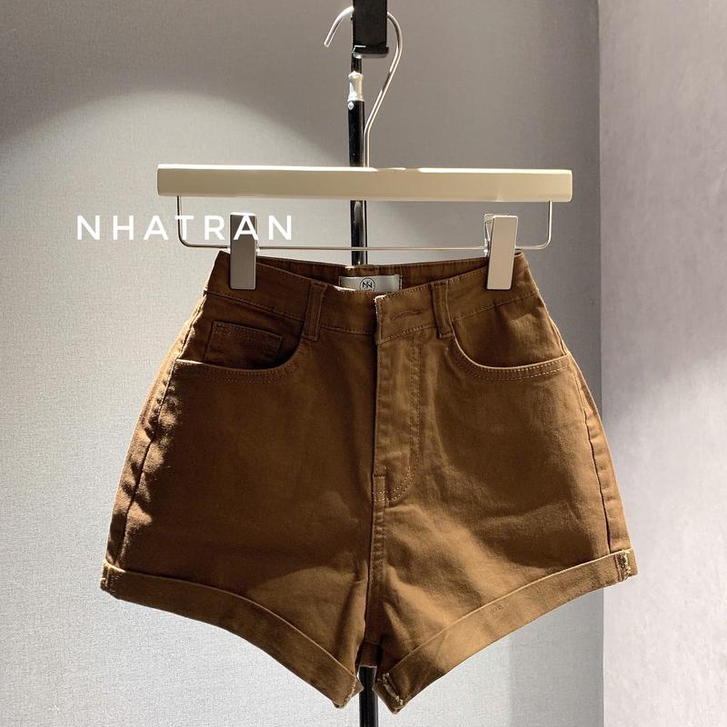 CO DÃN CÓ BIG SIZE - Quần short jean nữ phom ôm cạp cao có túi gấp lai chất Denim Pants Women MS305