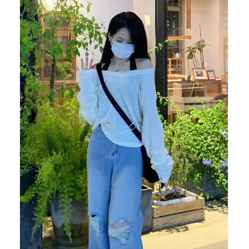 💥[A195] SET (2 MÓN) áo len dệt kim Montoghi kiểu YẾM MIX áo LƯỚI DÀI CỔ V đi biển sành điệu - L2M (Top thời trang Nữ Nhung Women ) 【 hoa hồng 】 6
