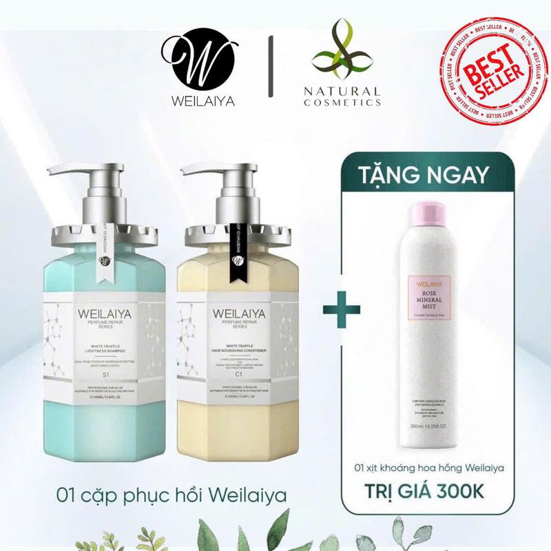   Tặng xịt khoáng  Cặp dầu gội xả nước hoa cao cấp VIP Weilaiya chiết xuất nấm Truffle giúp chống lão hóa da đầu và mượt tóc cho tóc hư tổn 450ml daugoi biotin Trà Tea Women Nữ Dưỡng Tóc 