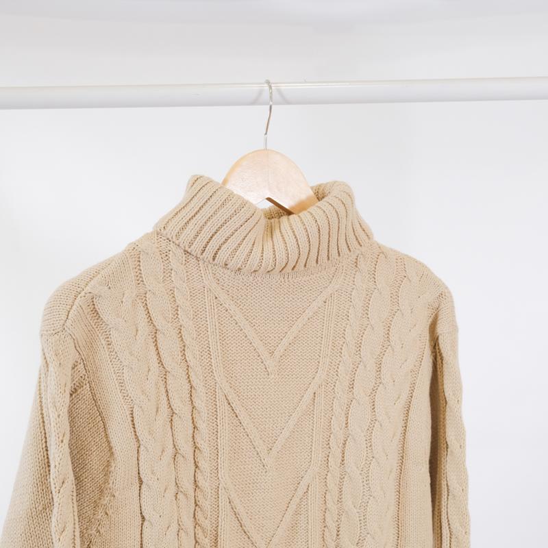 Product Introduction of Turtleneck Sweater Dewasa Kerah Tinggi Motif Cable Knit Oversize 21