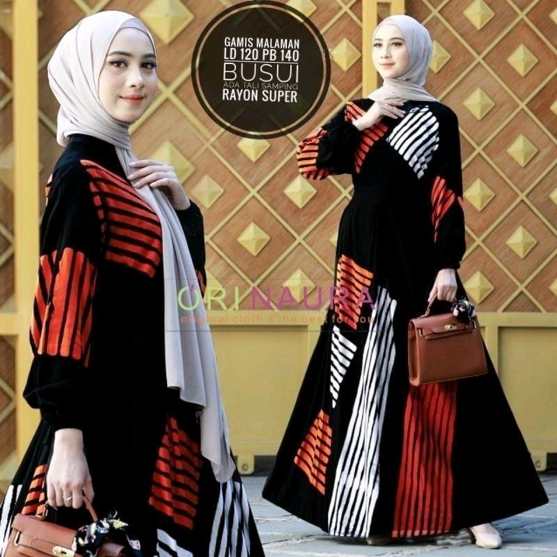 Gamis Cap malaman Naura Terbaru Rayon 3