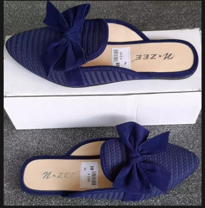 sendal bapau wanita / sendal wanita terbaru / sendal flatshous Pink Hitam Shoes 2