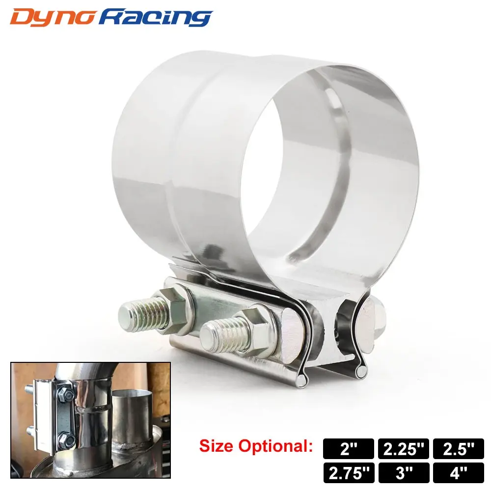 2.0" 2.25" 2.5" 2.75" 3.0" 4.0" Stainless Steel U-shaped Exhaust Clamp Sleeve Joint Clamp Exhaust Pipe Band Clamps Strap