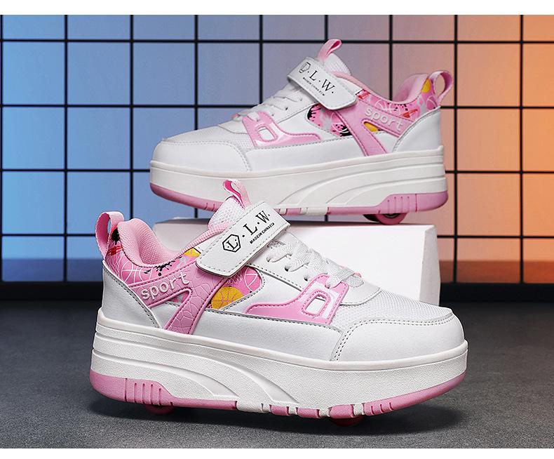 Product Introduction of In Stock Children's Heelys Shoes Roller Skates New Style Heelys Shoes Boys Invisible Student Roller Shoes Adults Walkable Slidable Casual Shoes Breathable Mesh Girls 25