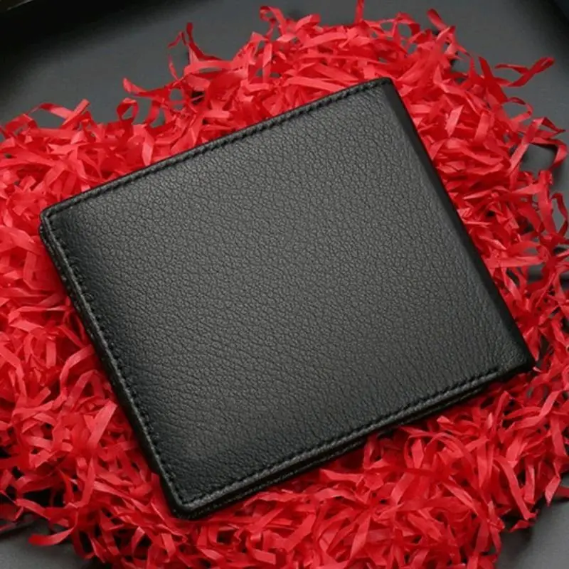 FREE SHIPPING- dompet kulit sintetis + box dompet pria PL003 dompet lipat dompet polos dompet kartu Dompet Pendek