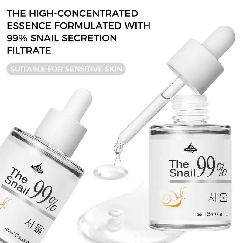 Snail Mucin Soothing Serum, Hydrating Face Serum for Dull Skin, Moisturizing Face Essence, Face Essence for Women & Men, Moisture 3