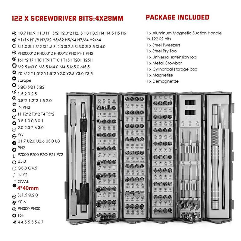 128-In-1 Precision Screwdriver, Multifunctional Electronic Devices Repair & Assembly Tool, Tool Kits With Storage Box 3