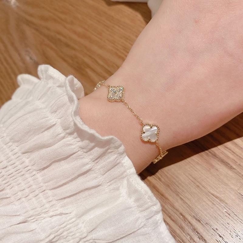 Product Introduction of Vòng Tay Zircon Dát Siêu Nhỏ Cỏ Ba Lá, Thiết Kế Sang Trọng Giá Cả Phải Chăng, Vòng Tay Năm Hoa Fritillary, Tinh Tế Và Cao Cấp, Dễ Phối Đồ, Thích Hợp Cho Nữ, Không Màu 6