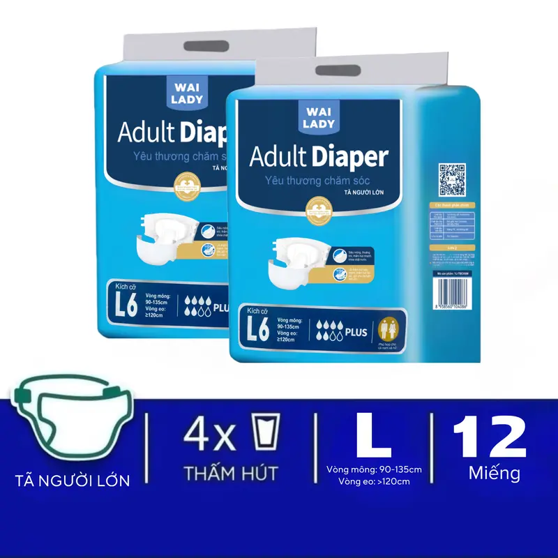 【COMBO 2 PHÚC LỢI TIẾT KIỆM CHO MẸ BẦU】2 gói (10 miếng) Băng vệ sinh dạng quần PERFECT LADY +  2 gói (12 miếng) Tã dán người lớn WAI LADY + 1 bịch (10 miếng) Tấm lót WAI LADY + 1 GÓI (100 tờ) Khăn Ướt PERFECT LADY 4