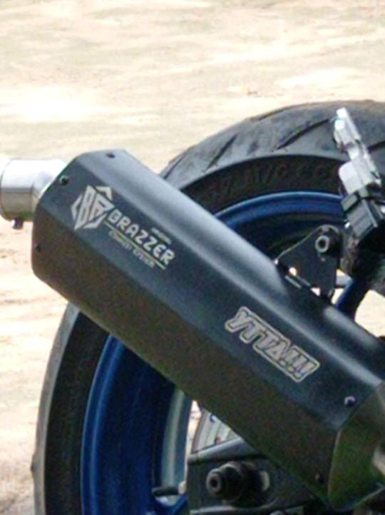 Product Introduction of silincer Racing Big volume inlet 50mm knalpot racing Original Brazzer exhaust silincer only 3