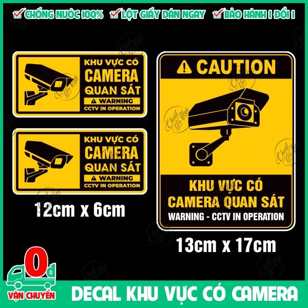  Miếng dán khu vực có camera quan sát đang hoạt động security CCTV in Operation decal cảnh báo an ninh 